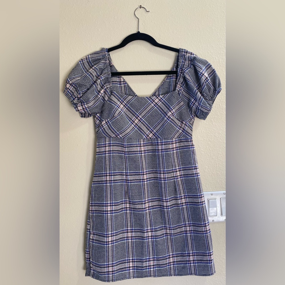 Altar’d State. Baby Doll Plaid Mini Dress. Size: Small.